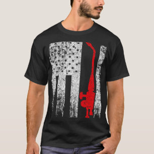 Camiseta Bandera estadounidense de galera roja roja de los