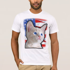 Camiseta Bandera estadounidense de gatito patriótico lindo 