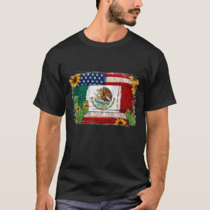 Camiseta Bandera estadounidense de girasoles vintage México