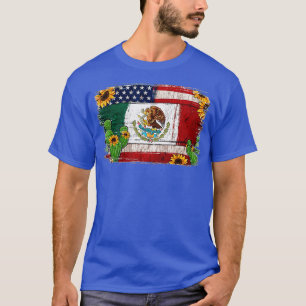 Camiseta Bandera estadounidense de girasoles vintage México