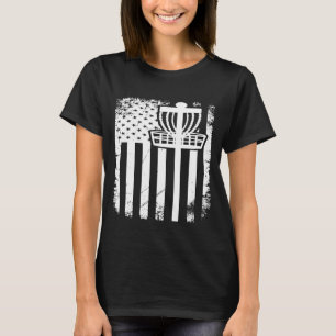Camiseta Bandera Estadounidense De Golf De Disco Blanco Roj