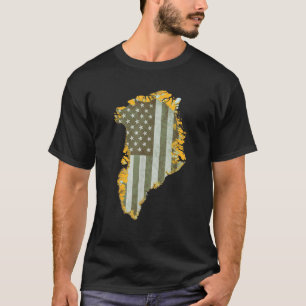 Camiseta Bandera estadounidense de Groenlandia para un nuev