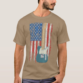 Camiseta Bandera estadounidense de guitarra eléctrica