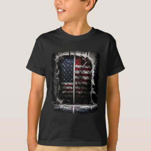 Camiseta Bandera estadounidense de hockey sobre hierba retr