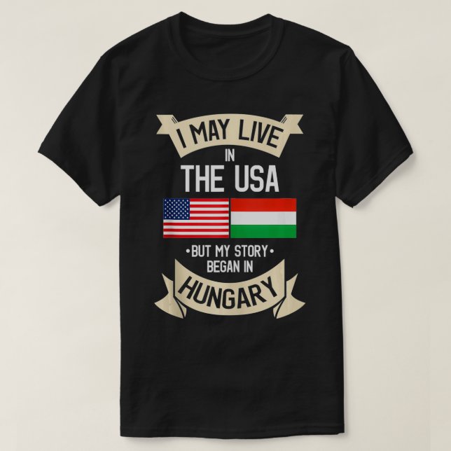 Camiseta Bandera estadounidense de Hungría EE.UU. Raíces hú (Diseño del anverso)