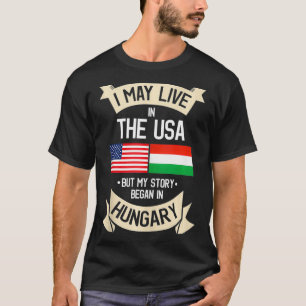Camiseta Bandera estadounidense de Hungría EE.UU. Raíces hú