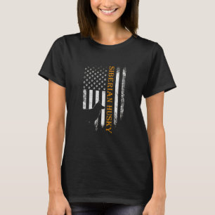 Camiseta Bandera estadounidense de Husky Dog