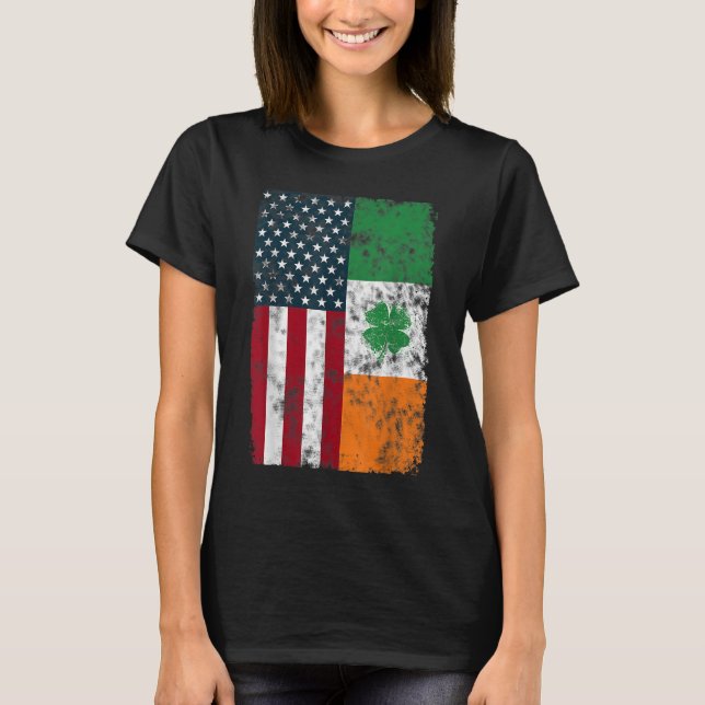 Camiseta Bandera estadounidense de Irlanda Distancia patrió (Anverso)