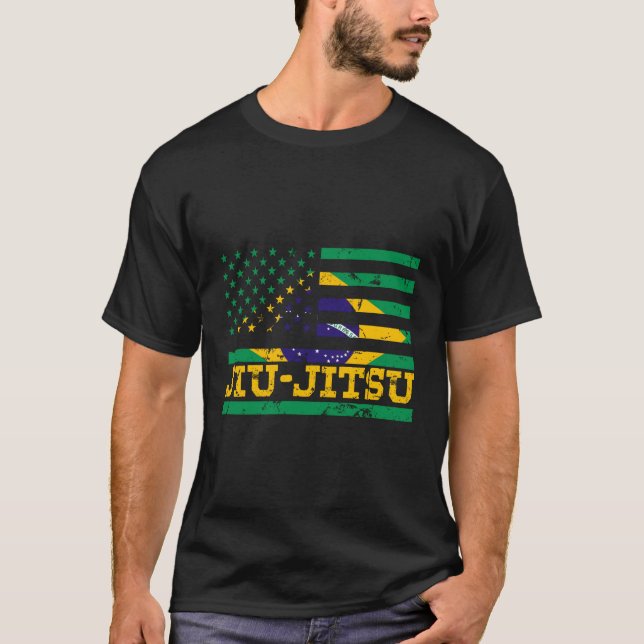 Camiseta Bandera estadounidense de Jiu Jitsu (Anverso)