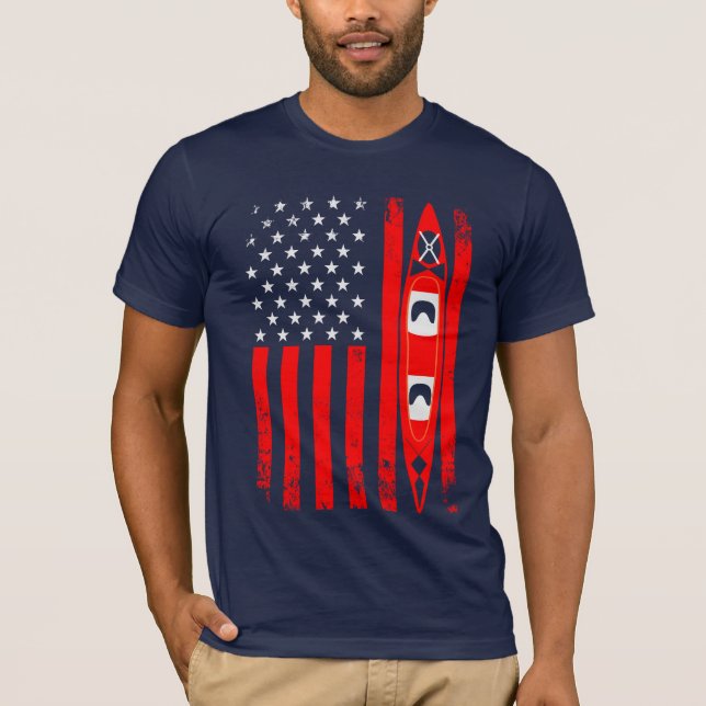 Camiseta Bandera estadounidense de Kayak (Anverso)