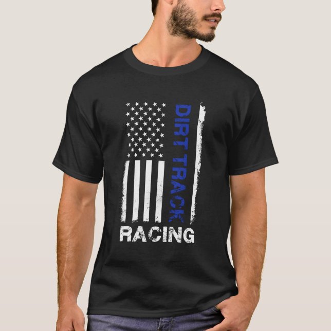 Camiseta Bandera estadounidense de la Carreras Dirt Track (Anverso)