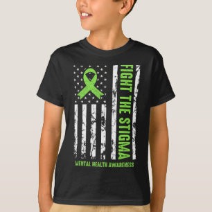 Camiseta Bandera Estadounidense De La Cinta De Salud Mental