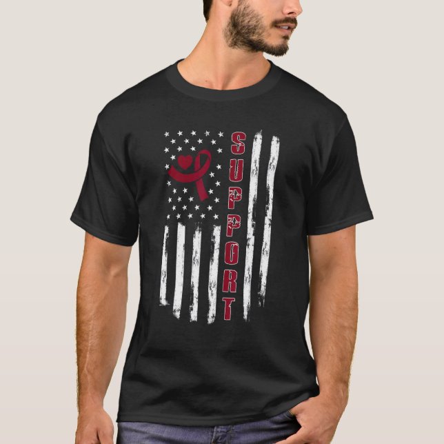 Camiseta Bandera estadounidense de la cinta de sensibilizac (Anverso)
