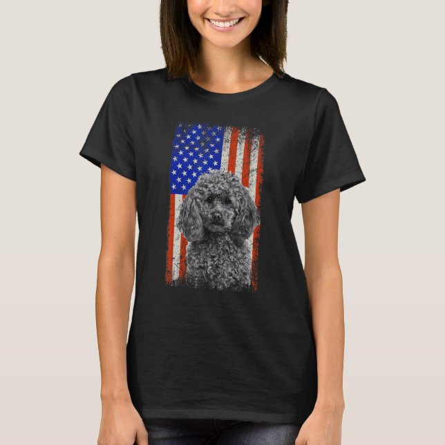 Camiseta Bandera estadounidense de la cosecha Perro de perr (Anverso)