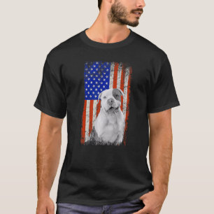 Camiseta Bandera estadounidense de la cosecha: Pitbull Dog