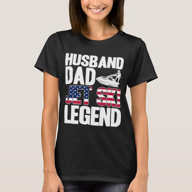 Camiseta Bandera estadounidense de la leyenda de moto acuát (Anverso)