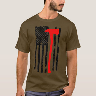 Camiseta Bandera estadounidense de la línea roja delgada de