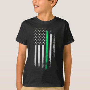 Camiseta Bandera estadounidense de la Línea Verde Día de Sa