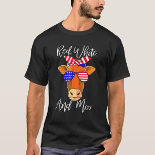 Camiseta Bandera Estadounidense De La Vaca Patriótica Redo