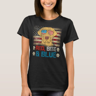 Camiseta Bandera Estadounidense De Labrador Azul De Cometa