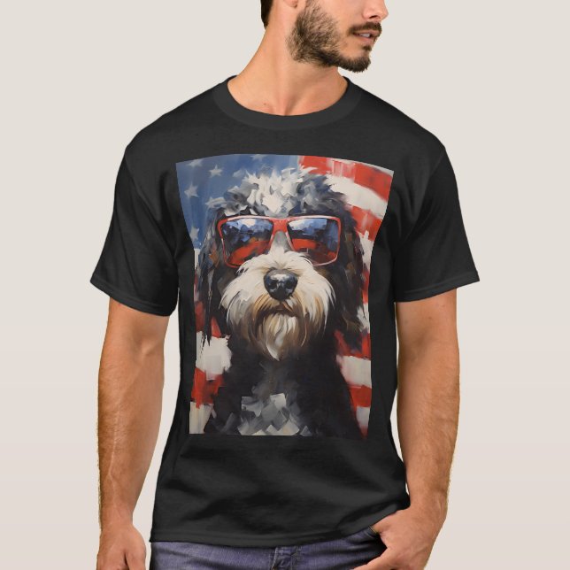 Camiseta Bandera estadounidense de Lagotto Romagnolo 4 de j (Anverso)
