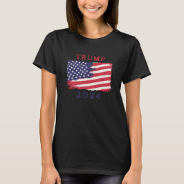 Camiseta Bandera estadounidense de las mujeres Trump camise