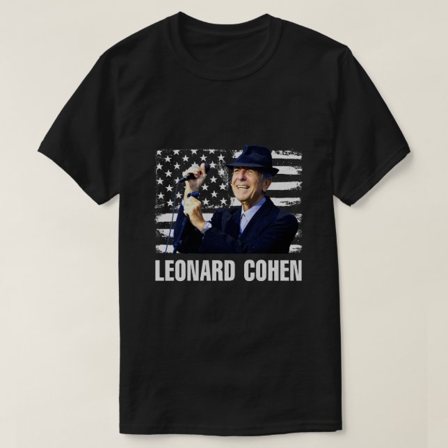 Camiseta Bandera estadounidense de Leonard Cohen (Diseño del anverso)