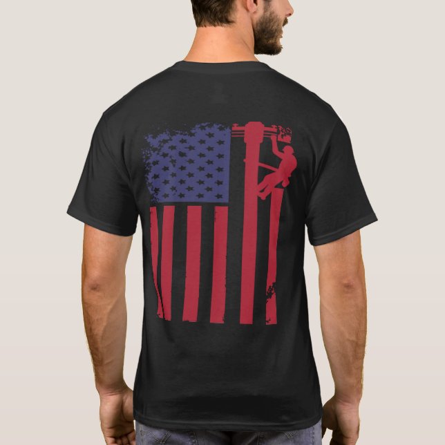 Camiseta Bandera estadounidense de Lineman (Reverso)