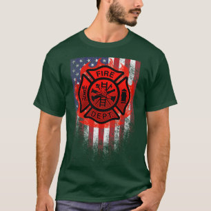 Camiseta Bandera estadounidense de los bomberos voluntarios