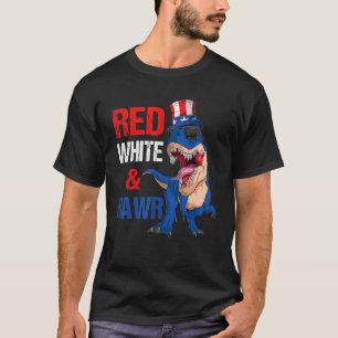 Camiseta Bandera estadounidense de los dinosaurios rojos bl