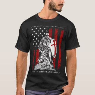 Camiseta Bandera estadounidense de los templarios de Knight