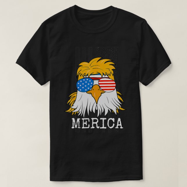 Camiseta Bandera estadounidense de Merica Bald Eagle 4 de j (Diseño del anverso)
