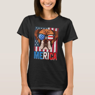 Camiseta Bandera Estadounidense De Merica Boxer Dog 4 De Ju
