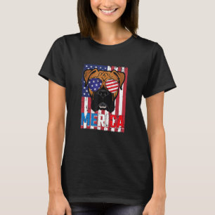 Camiseta Bandera Estadounidense De Merica Boxer Dog 4 De Ju