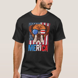 Camiseta Bandera Estadounidense De Merica Boxer Dog 4 De Ju