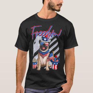Camiseta Bandera Estadounidense De Merica Pug Dog 4 De Juli