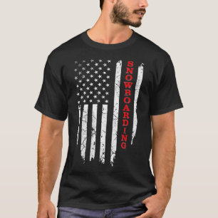 Camiseta Bandera estadounidense de moda Snowboard Guay Snow