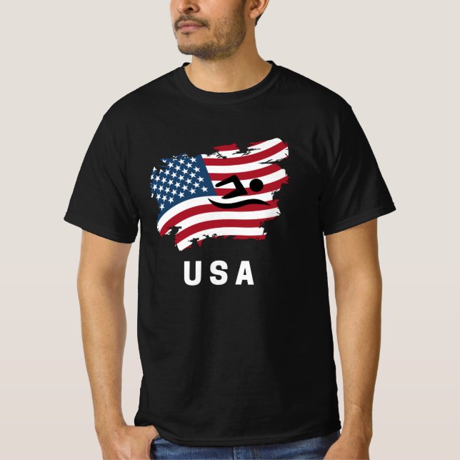 Camiseta Bandera estadounidense de natación (Anverso)