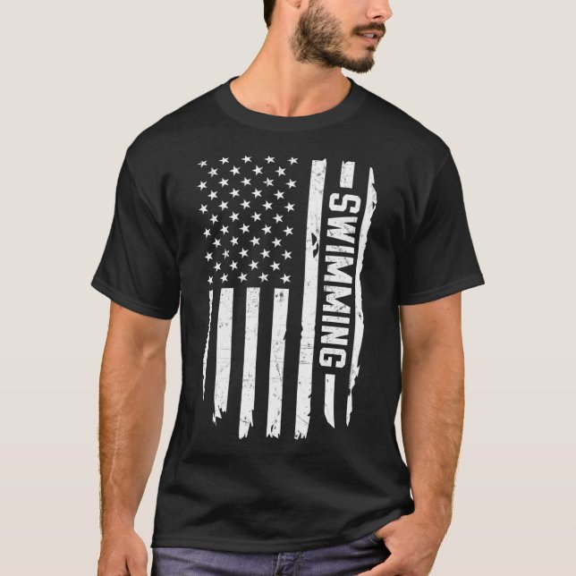 Camiseta Bandera estadounidense de natación Duatleta de Est (Anverso)