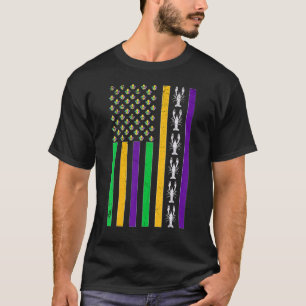 Camiseta Bandera estadounidense de origen mardi gras crujie