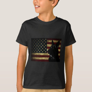 Camiseta Bandera estadounidense de pastores alemanes negros