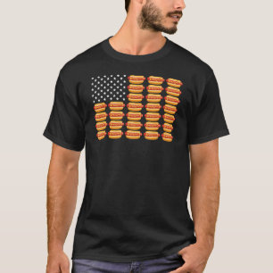 Camiseta Bandera estadounidense de perro caliente 4 de juli