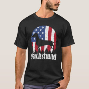 Camiseta Bandera Estadounidense De Perro Dachshund 4 De Jul