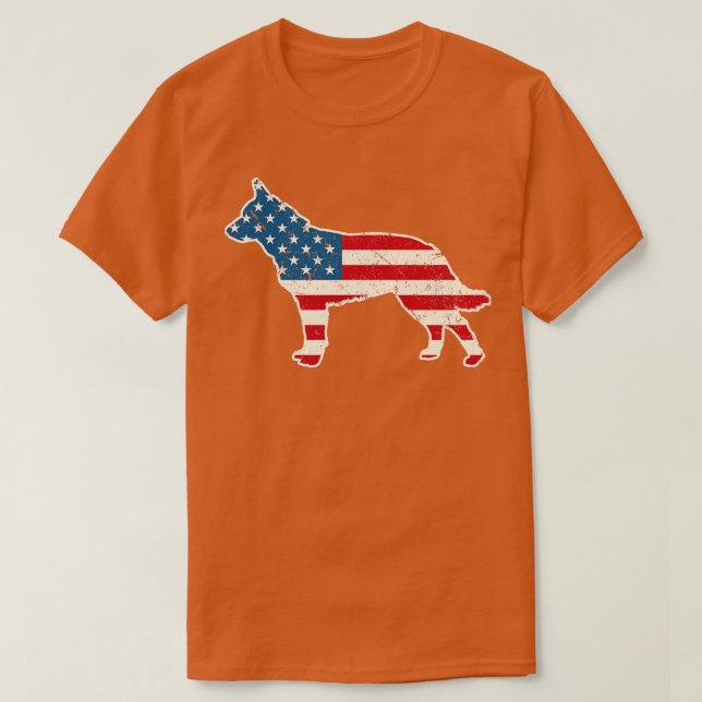 Camiseta Bandera estadounidense de perro de ganado australi (Diseño del anverso)
