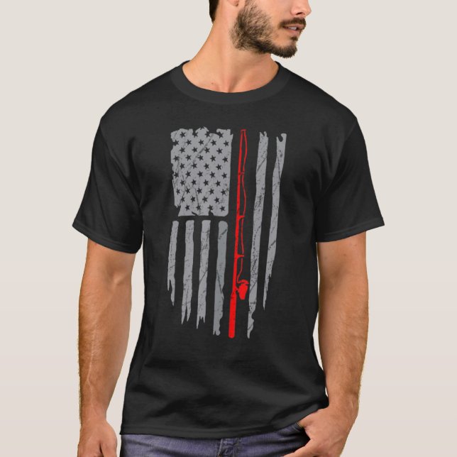 Camiseta Bandera estadounidense de pesca (Anverso)