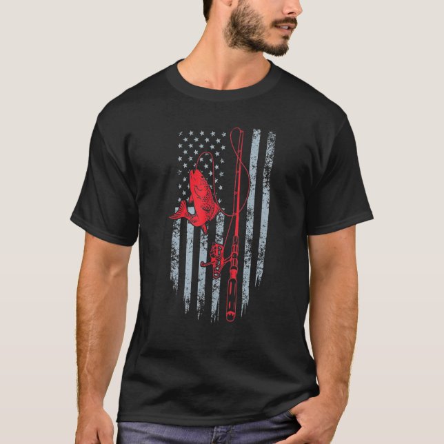 Camiseta Bandera estadounidense de pesca (Anverso)