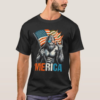 Camiseta Bandera Estadounidense De Pie Grande Merica
