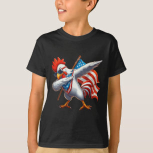Camiseta Bandera Estadounidense De Pollos Rooster Sungles 4