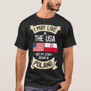 Camiseta Bandera estadounidense de Polonia Estados Unidos R