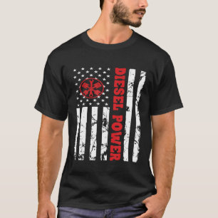 Camiseta Bandera estadounidense de potencia diésel mecánico